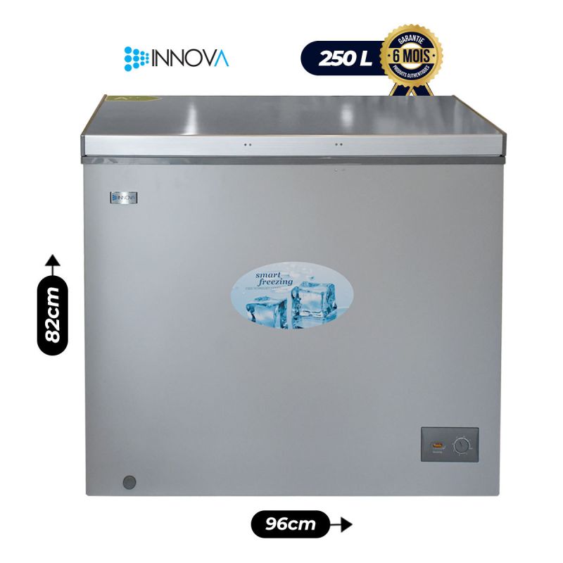 Congélateur Coffre - INNOVA - IN429 - avec Vitre - 250L - Gris - 6 Mois | Glotelho Cameroun