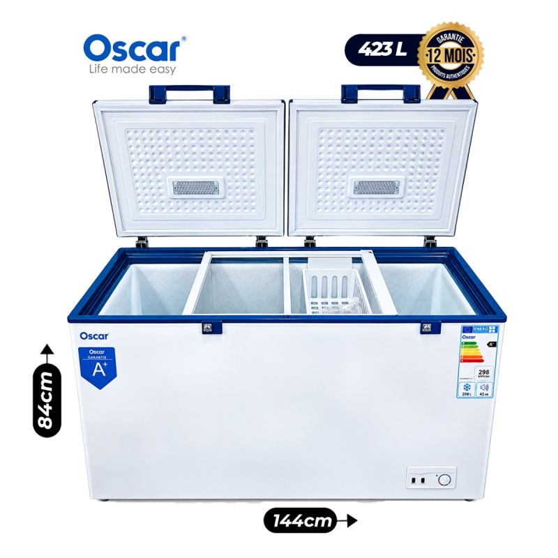 Congélateur Coffre - OSCAR 423 Litres - Double Couvercle, garantie 12 mois sur Glotelho Cameroun.