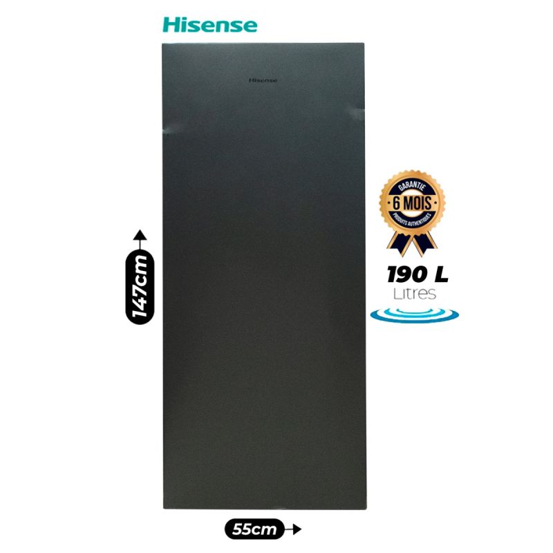 Congélateur Vertical HISENSE 190L, gris foncé, garantie 6 mois au prix Cameroun.