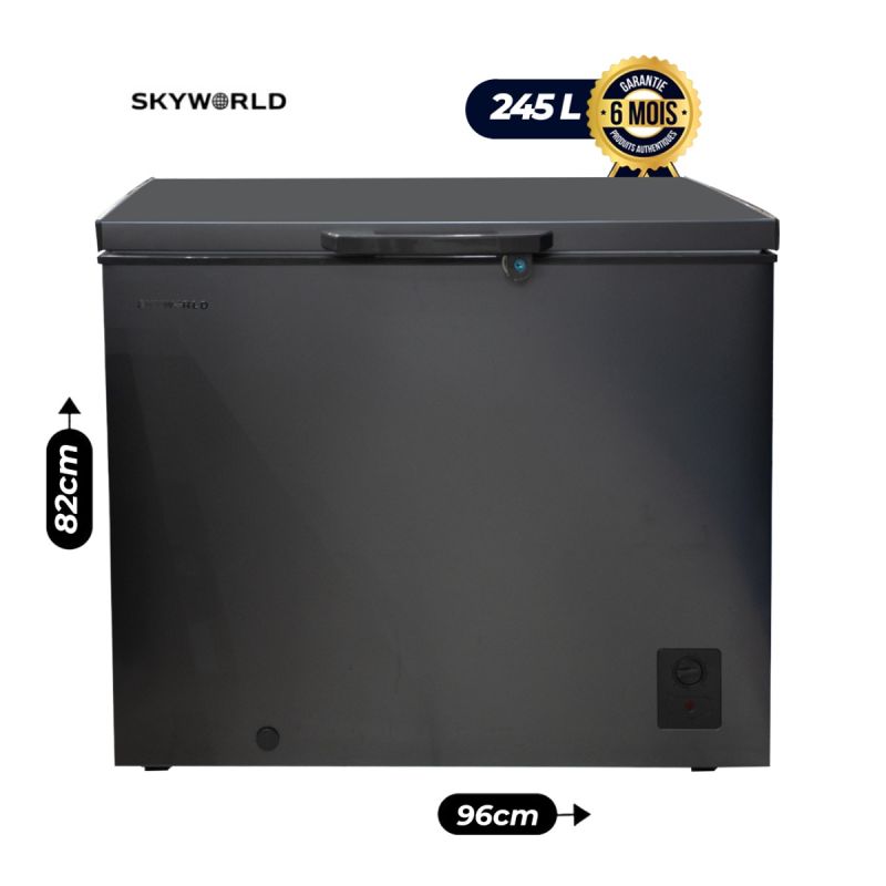 Congélateur Coffre SKYWORLD SKW320CF - 245L, gris, garantie 6 mois sur Glotelho Cameroun. 