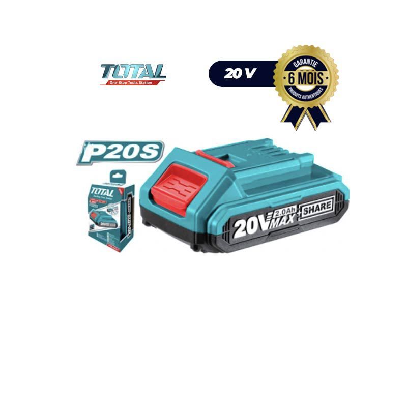 Batterie au lithium-ion -  TOTAL TFBLI20011 - 20V - 2.0Ah - 6 Mois | Glotelho Cameroun