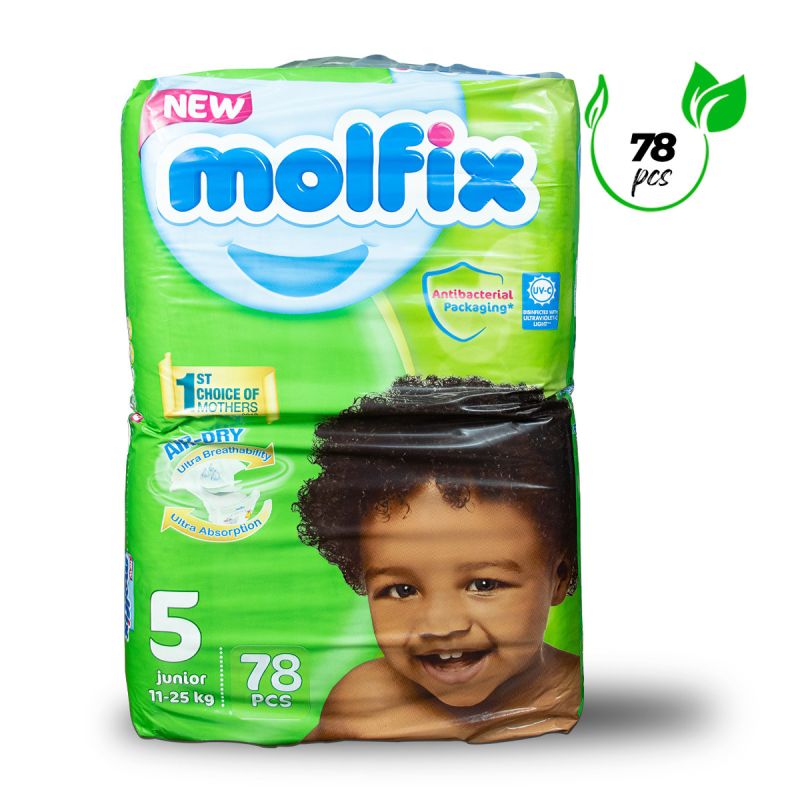 Couches anti-fuite Molfix Taille 5 - Prix Cameroun