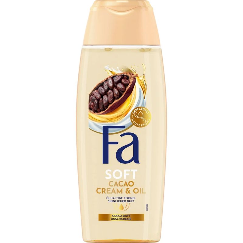 Crème de Douche Femme - Fa Soft Cacao Cream & Oil - Formule Huileuse 93% d'Origine Naturelle - 250 ml