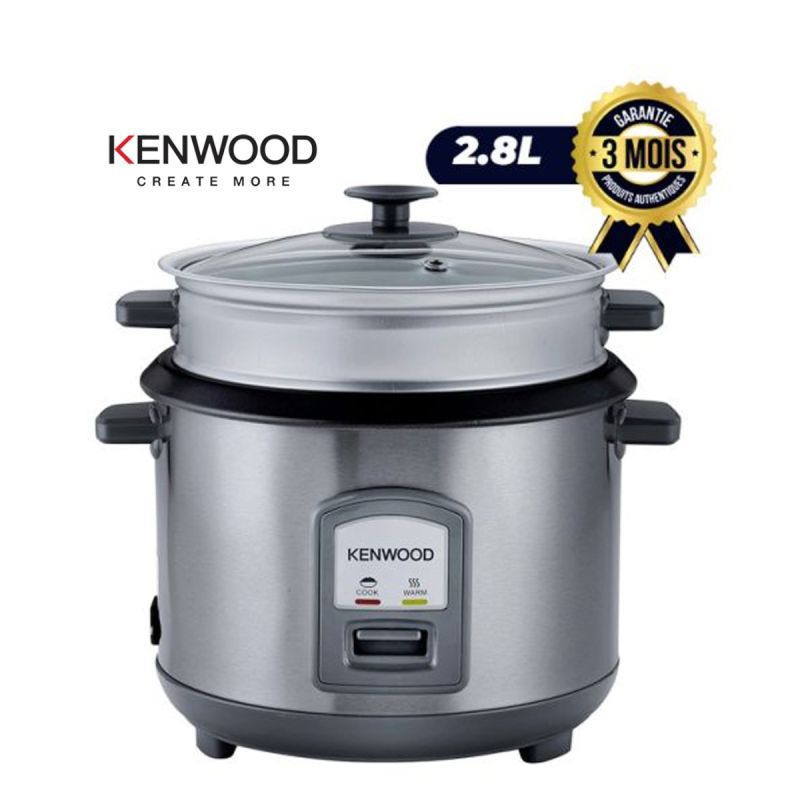 Cuiseur de Riz Compact 2 en 1- Avecrevêtement Anti-adhesif - KENWOOD - RCM71.000SS - 1000W - 2.8L - Argent - 3 mois - (Prix en fcfa) | Glotelho Cameroun