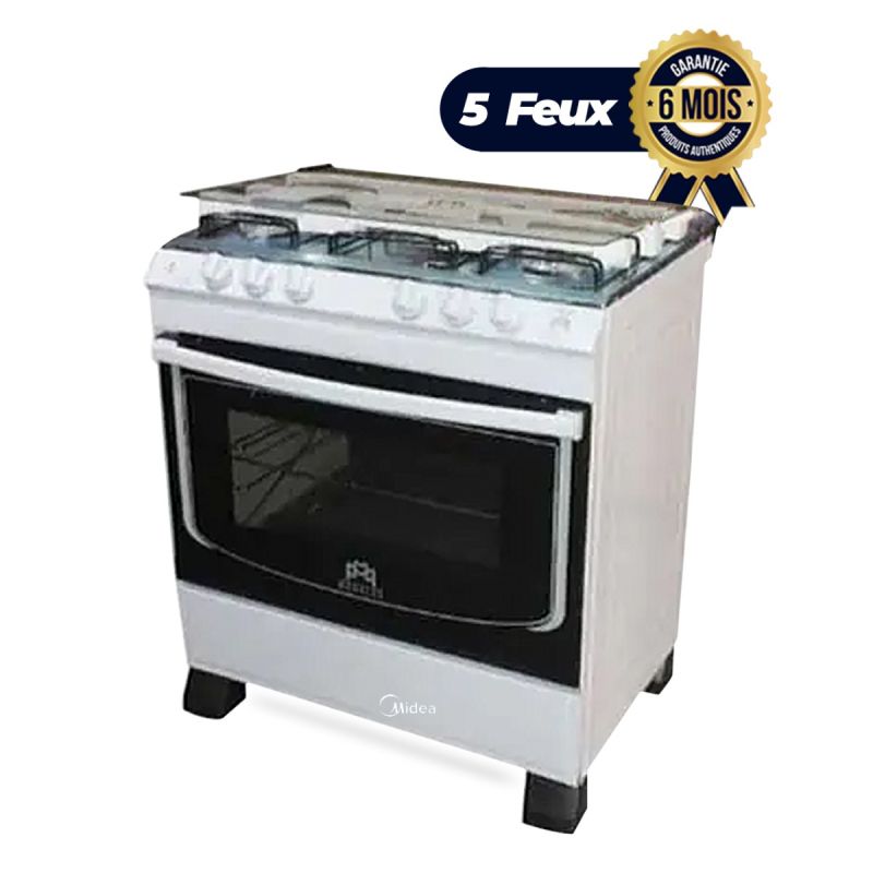 Cuisinière à Gaz - 5 foyers - Hera Plus - 72 x 55 - Blancprixchez|Glotelho Cameroun