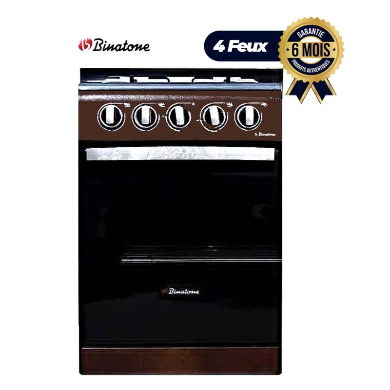 Cuisinière à gaz -  Binatone -  50x50 - 4 Foyers - Marron - prixchezGlotelho Cameroun