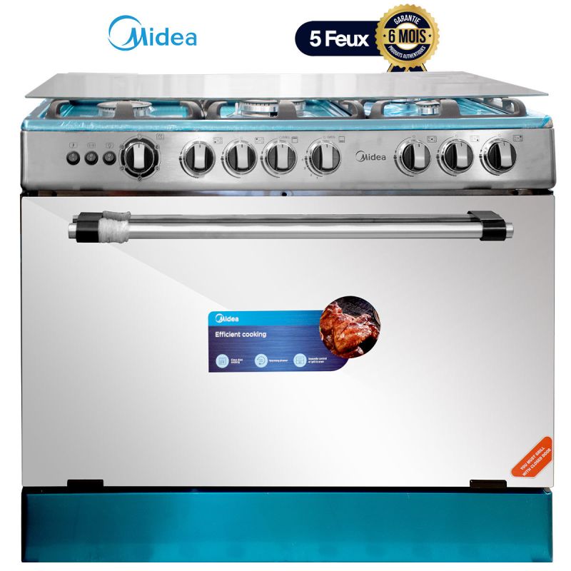 Cuisinière MIDEA - 5 Foyers 60 * 90 MD988 INOX | Glotelho Cameroun