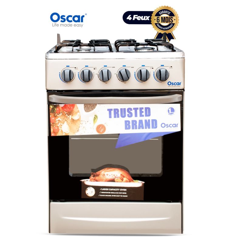 Cuisinière Oscar 4 Foyers - 60*60- Crème | Glotelho Cameroun