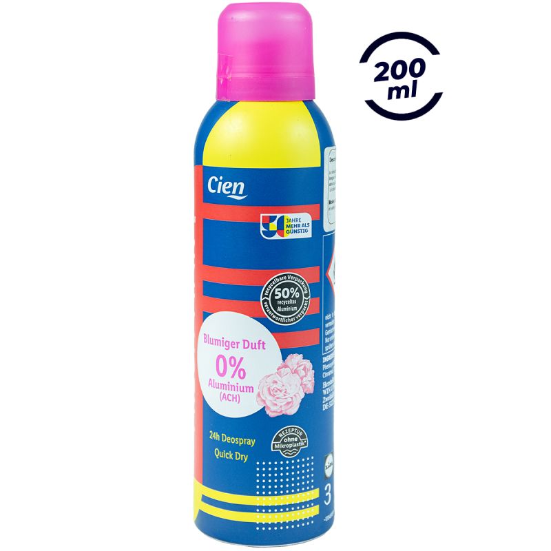 Déodorant floral - Cien - Rose fraiche - 200 ml 