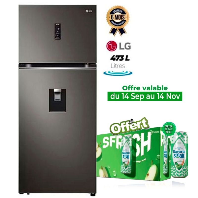 Réfrigérateur LG 473 Litres avec congélateur supérieur - GN-F452PFAQ
