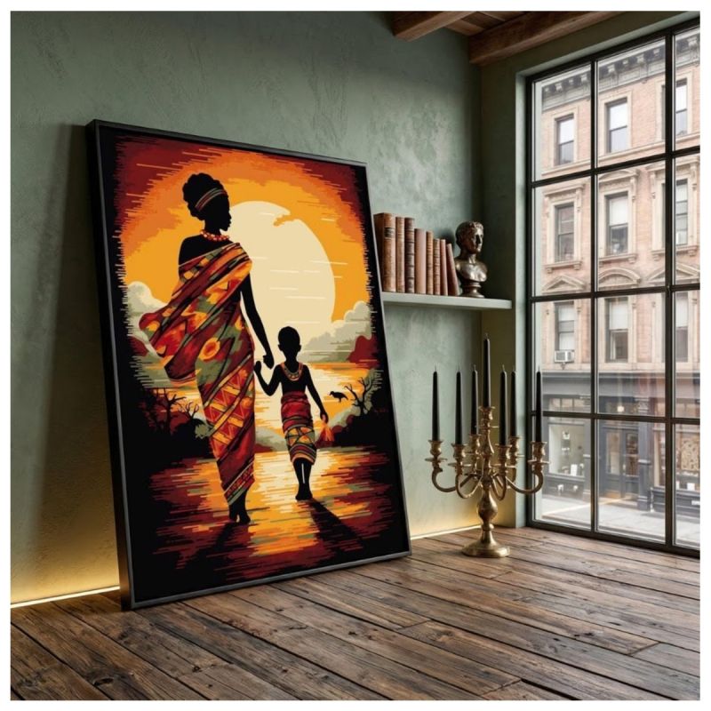 Tableau Décoratif – Mère et Enfant – Toile Effet 3D