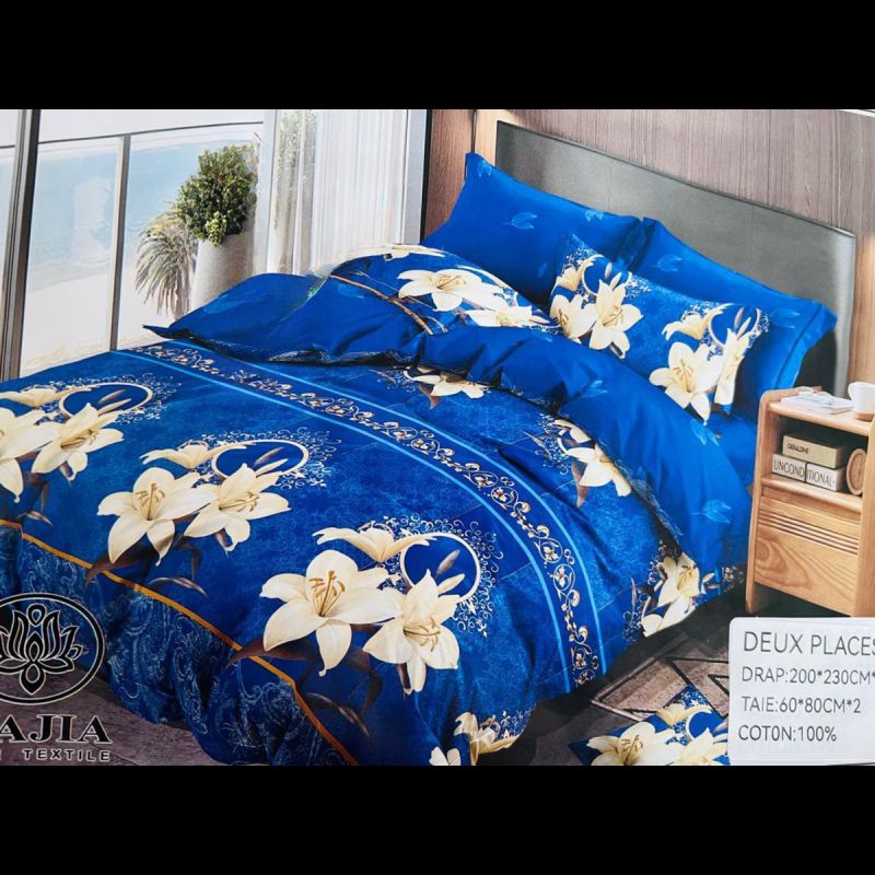 Drap - AB210 - 200 x 230 cm - 2 Places - 100% Coton - Prix en FCFA | Glotelho Cameroun