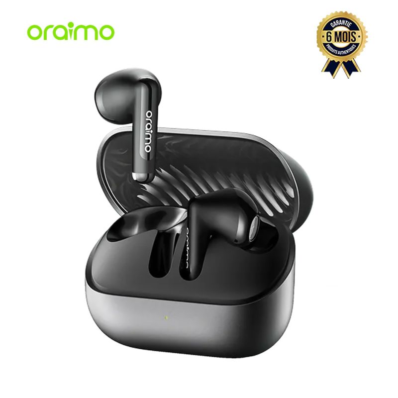 Écouteurs sans fil  Oraimo Spacebuds Air Plus - OTW-323SP -  Bluetooth 6.0 - Semi-Intra-Auriculaire - Autonomie 30h avec boîtier - IPX4 - Garantie 6 mois