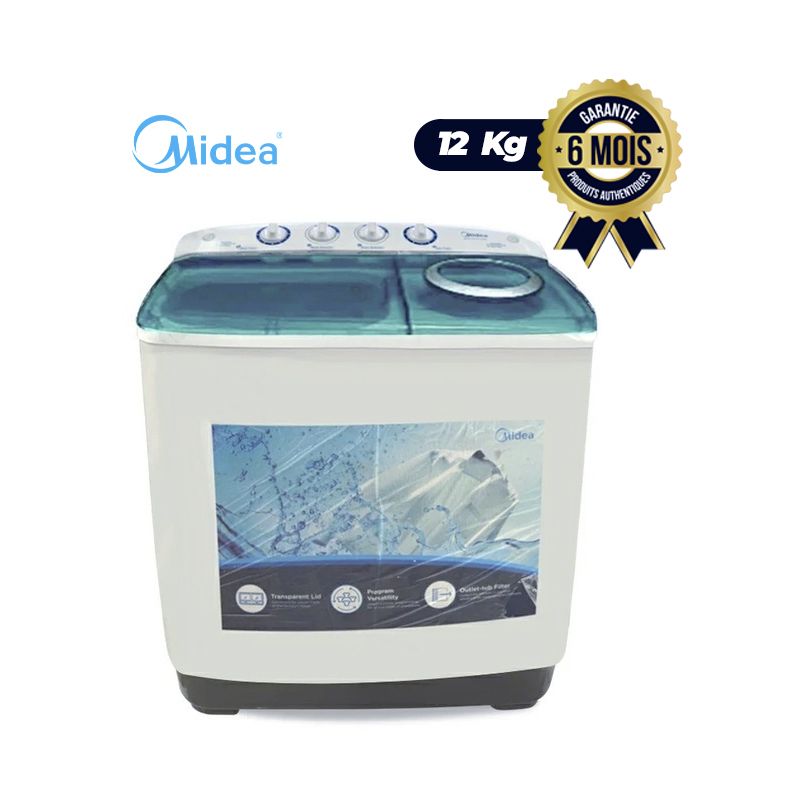 Machine à Laver Semi-Automatique - Midea - MTG-100 - 12Kg - 6 Mois| Glotelho Cameroun