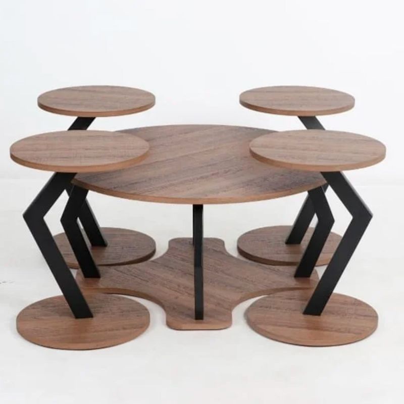 Enssemble de Table Basse - HB2510110 - 5 Pièces - Marron