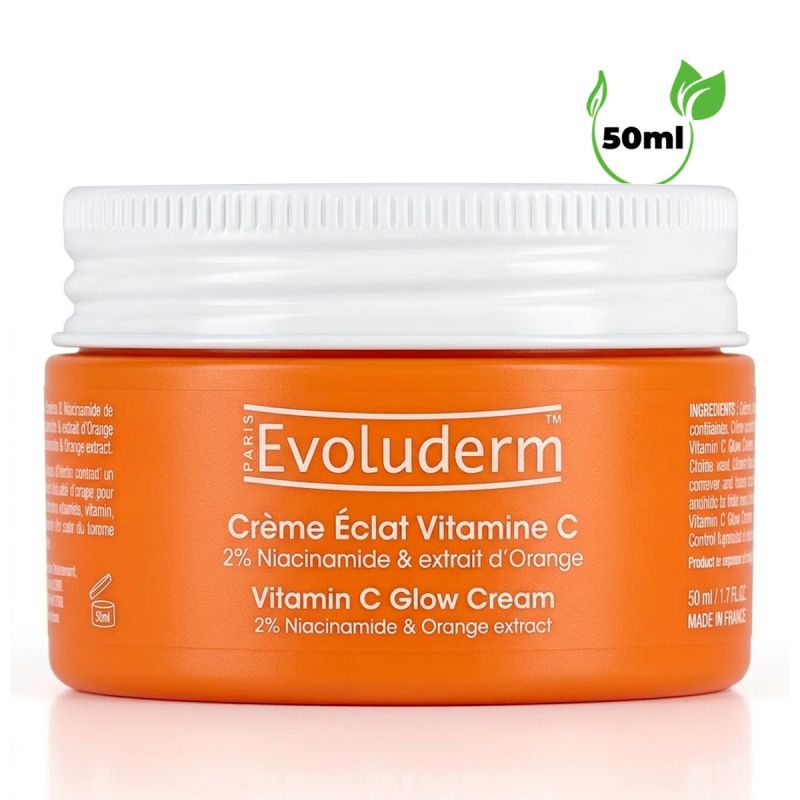 Evoluderm - Crème Éclat Vitamine C - 2% Niacinamide & Extrait d'orange - 50ml