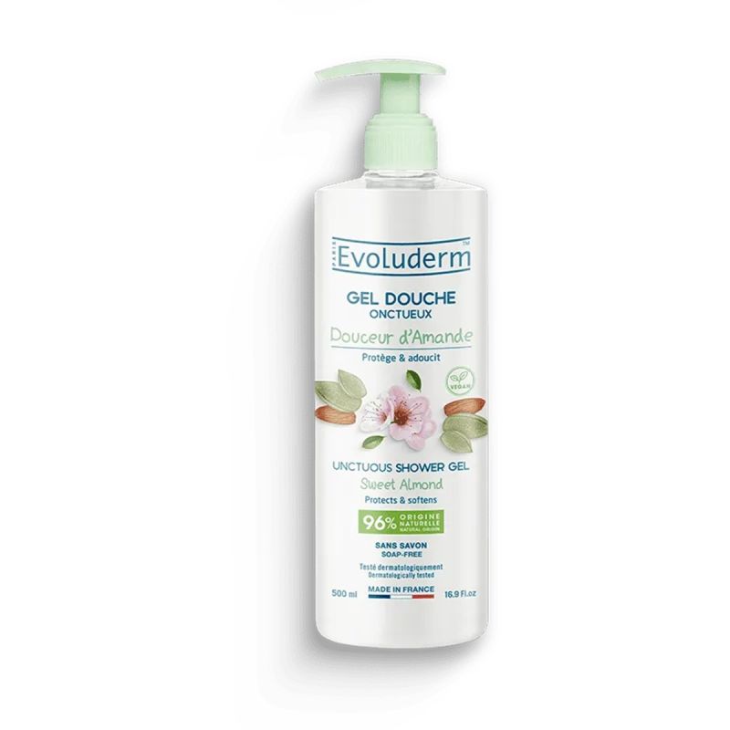 Evoluderm - Gel Douche Onctueux Douceur d'Amande - Protège & Adoucit - 500ml