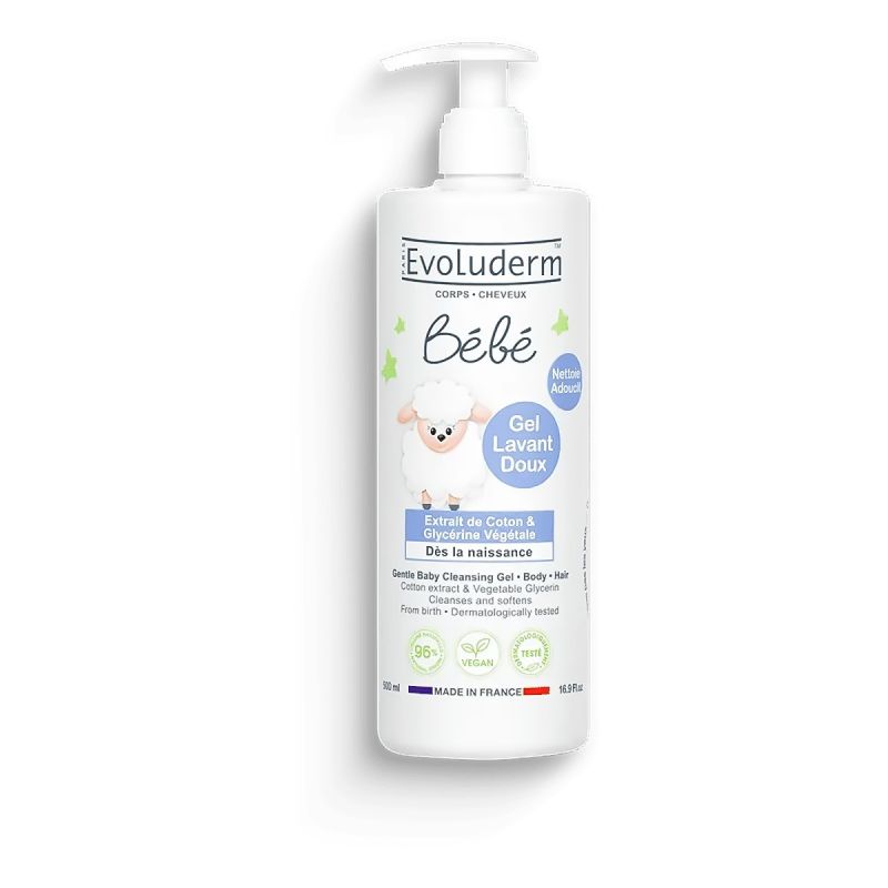 Evoluderm - Gel Lavant Doux Bébé Corps & Cheveux 500ml, prix en FCFA, Cameroun.