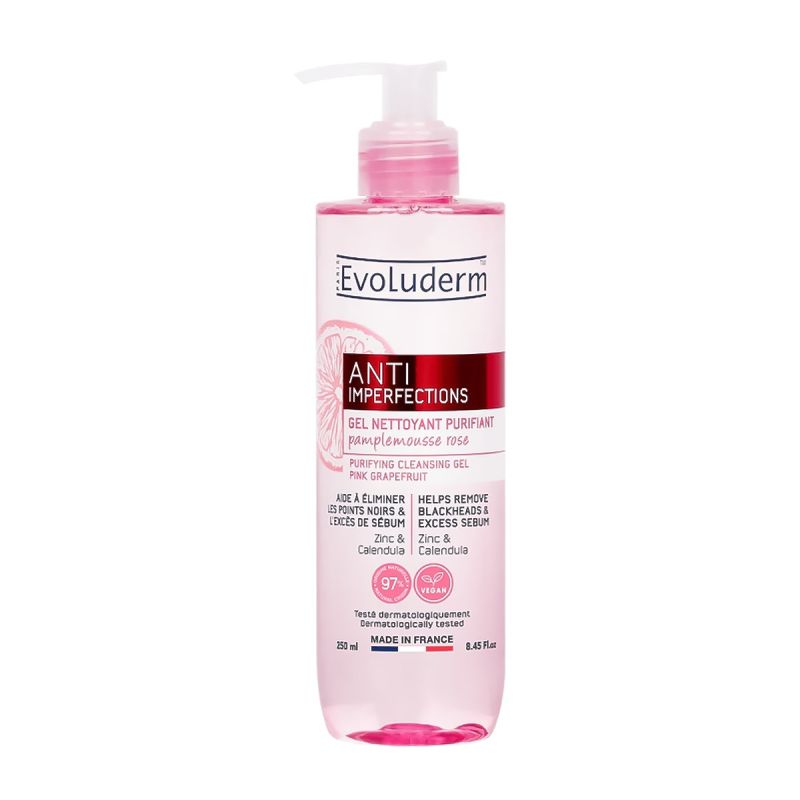 Evoluderm - Gel Nettoyant Purifiant Anti-Imperfections – Peau Nette & Matifiée - 250ml