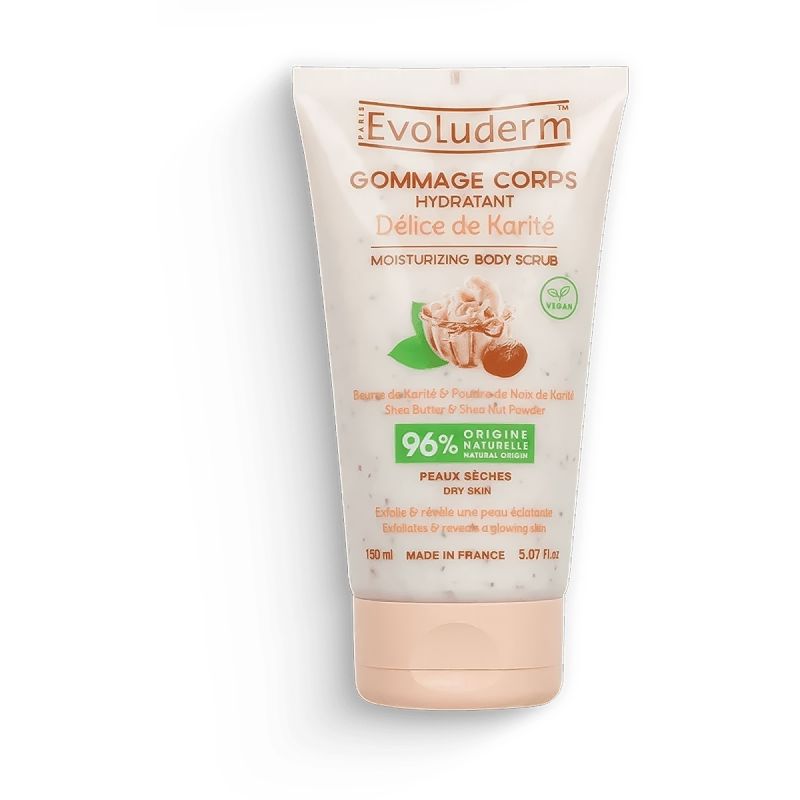 Evoluderm - Gommage Corps Hydratant Délice de Karité – Douceur & Nutrition Intense – 150 ml