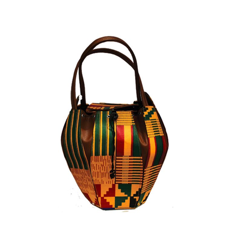 Sac Seau en Kente-Couleur Jaune Mixte made in Cameroon