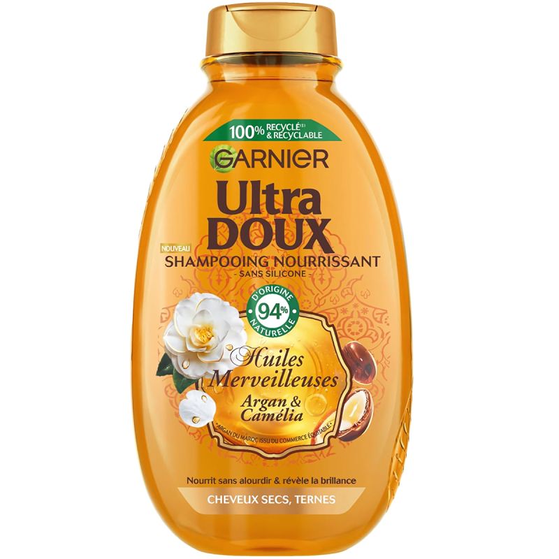 Garnier Ultra Doux Shampooing - Huile Nourrissant d'argan camélia - 300 ml