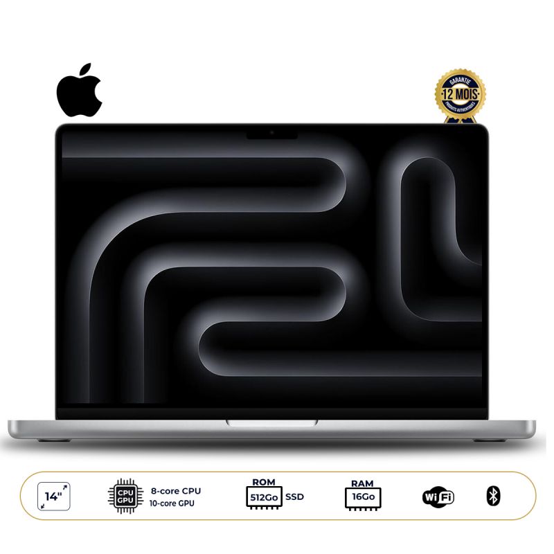 Apple MacBook Pro M3 - 512 Go SSD - 8 Go RAM - Apple M3 - écran Liquid Retina 14