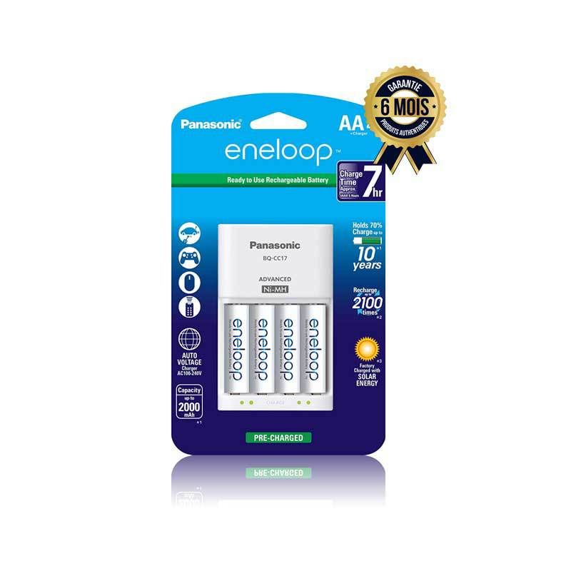 Chargeur De Batterie PANASONIC -2000mAh - 4 Piles eneloop | Glotelho Cameroun