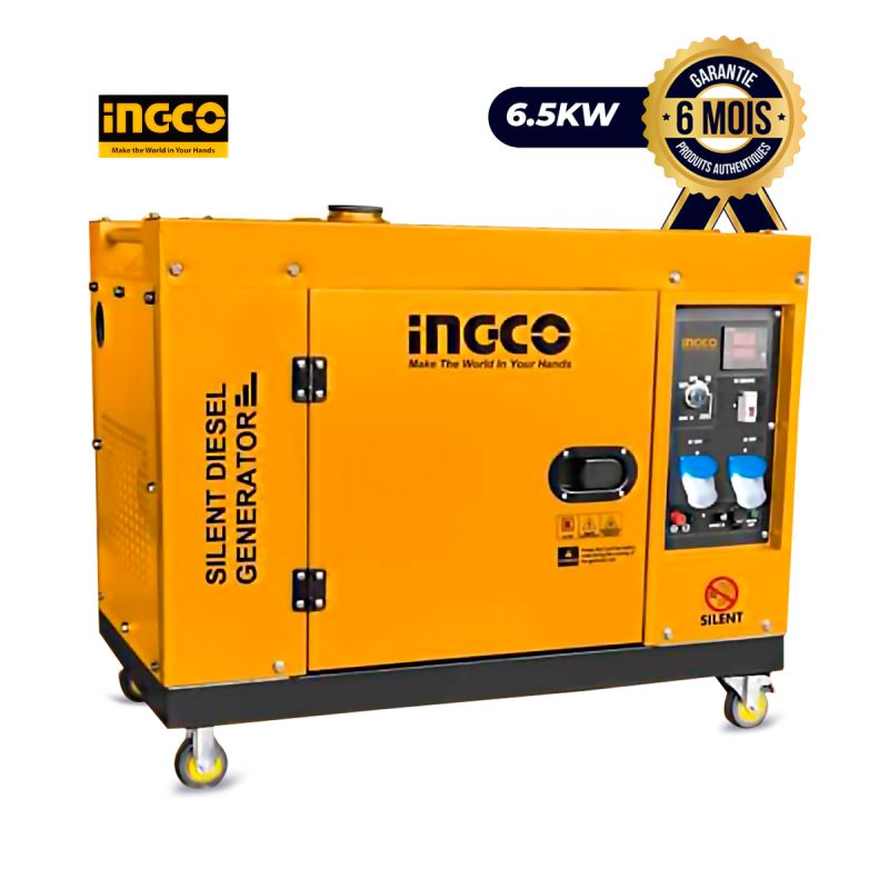 Groupe électrogène diesel prix en fcfa - INGCO GSE65001- Monophasé - Silencieux  - 6.5KW| Glotelho Cameroun