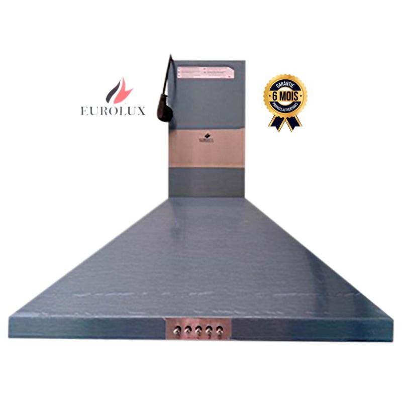 Hotte de Cuisine Murale EUROLUX 60 cm en Inox, commandes mécaniques, LED, garantie 6 mois, prix Cameroun. 