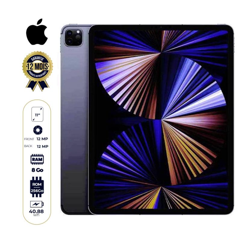  iPad Pro 11 pouces (Wi-Fi + cellulaire, 256 Go) Apple 2021- 1 an de garantie |Glotelho Cameroun