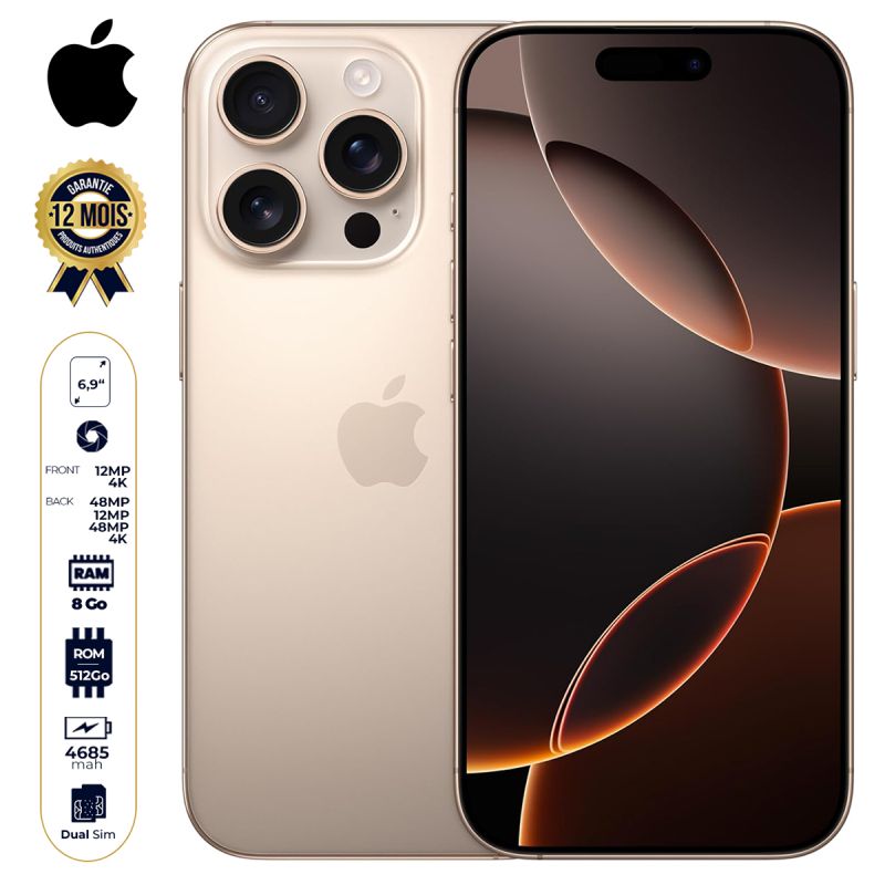 iPhone 16 Pro Max - 512 Go en vente au meilleur prix Cameroun sur Glotelho