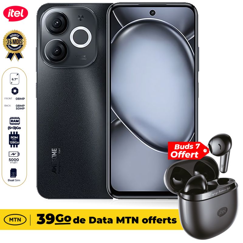itel A80 - 128 Go + Écouteurs Buds 7 
