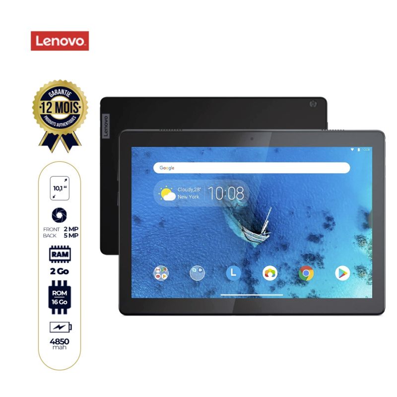 Lenovo Tab M10 - 10.1 pouces - 16Go/2Go Ram - 5MP/2MP - 4850mAh - Wifi - Garantie 12 mois  | Glotelho Cameroun