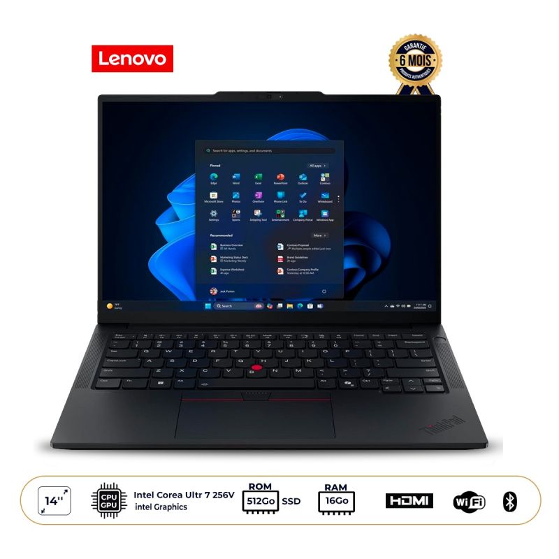 Lenovo ThinkPad E14 Gen 7 - Écran 14 WUXGA - Intel Core Ultra 7, noir, garantie 6 mois, prix Cameroun. 