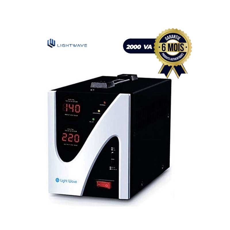 Régulateur de tension - LIGHTWAWE DAVRC2000VA - 2000 VA - Noir|GlotelhoCameroun