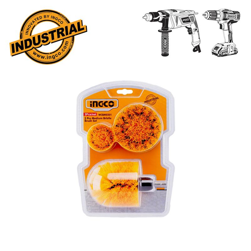 Lot de 3 brosses de nettoyage pour perceuse - INGCO WCBM0301| Glotelho Cameroun