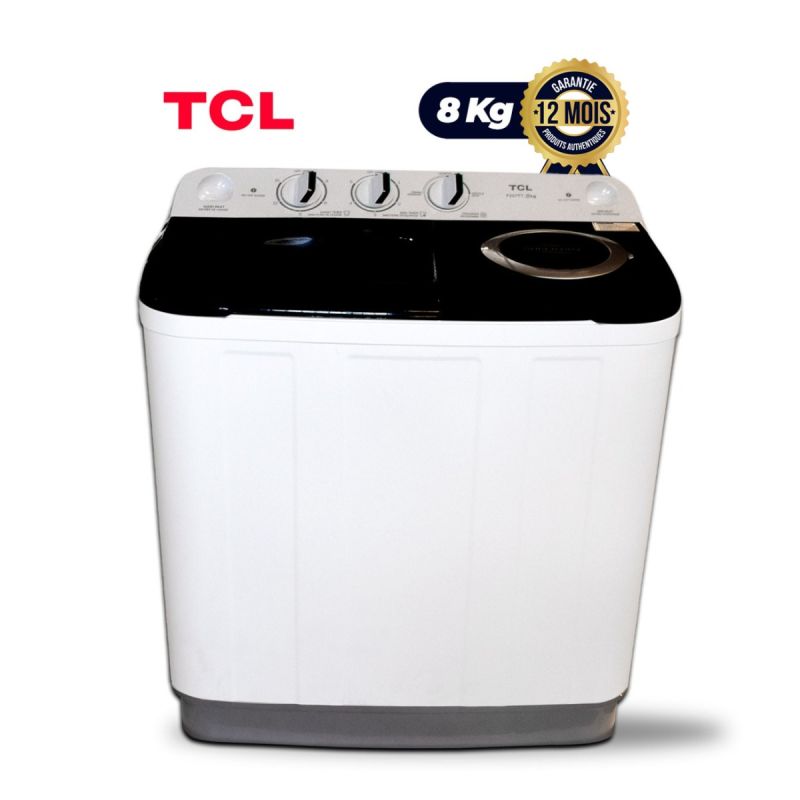 Machine à laver semi-automatique TCL - 8 KG 