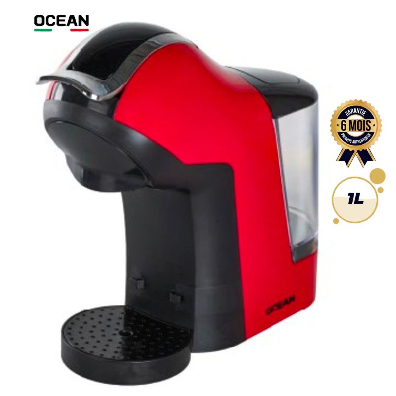 Machine à café multi-capsules - OCEAN - OCMCM1410TCR - 1400W - 19 Bars - Compatible Nespresso et Dolce Gusto - Réservoir 1L - Garantie 6 mois
