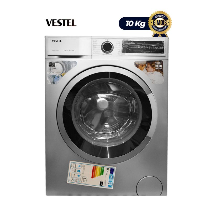 Machine à Laver automatique - Vestel - 10Kg - Argent (Prix en fcfa) | Glotelho Cameroun
