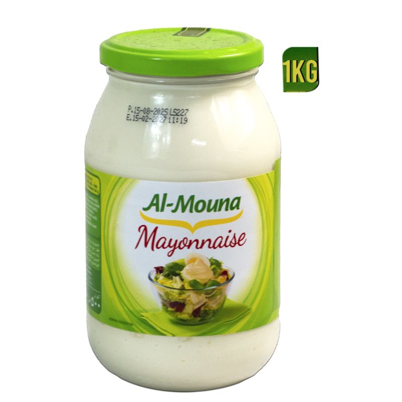 Mayonnaise Crémeuse Premium - Al Mouna - Format Familial Économique - Pot de 1kg