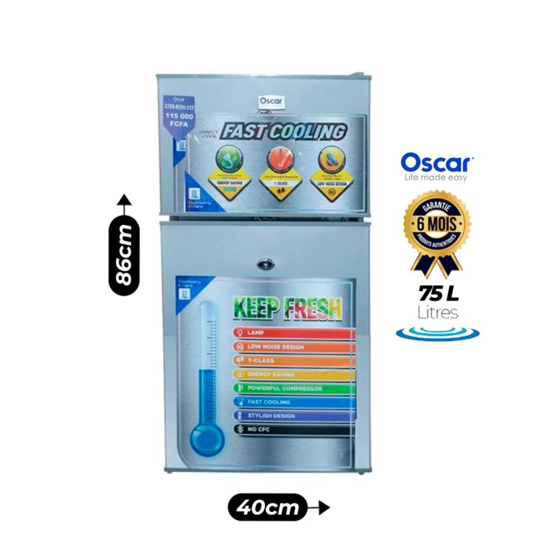 Mini réfrigérateur Oscar 75 Litres prix Cameroun