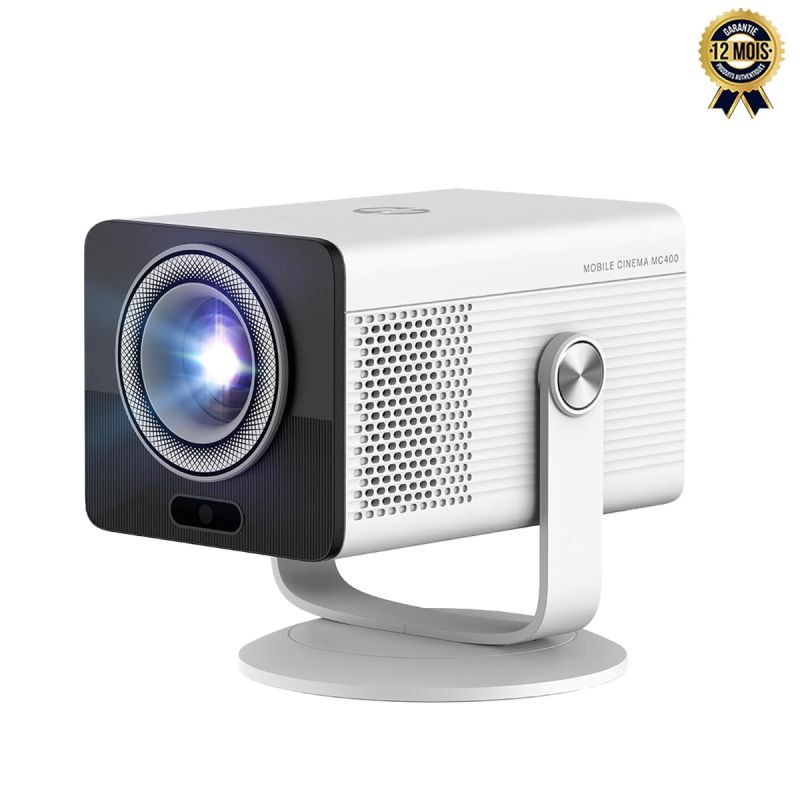 Mini vidéoprojecteur portable intelligent HP MC400 - Résolution native 720p (compatible 1080p/4K) - Courte focale - Wi-Fi 6 et Bluetooth 5.4 - Garantie de 12 mois