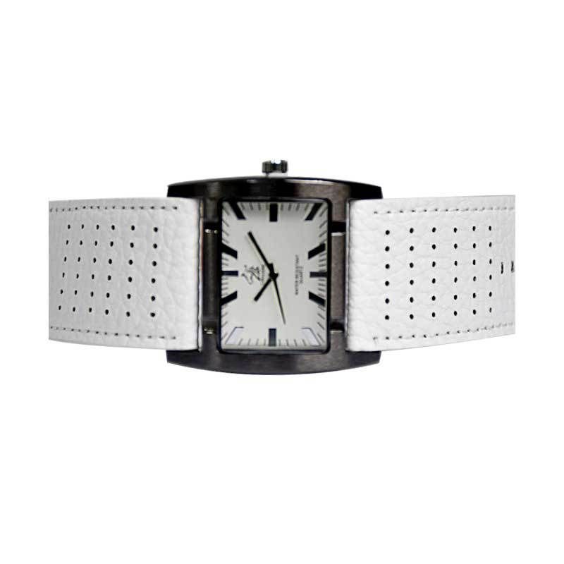 Montre homme - cavalière - blanc et noir