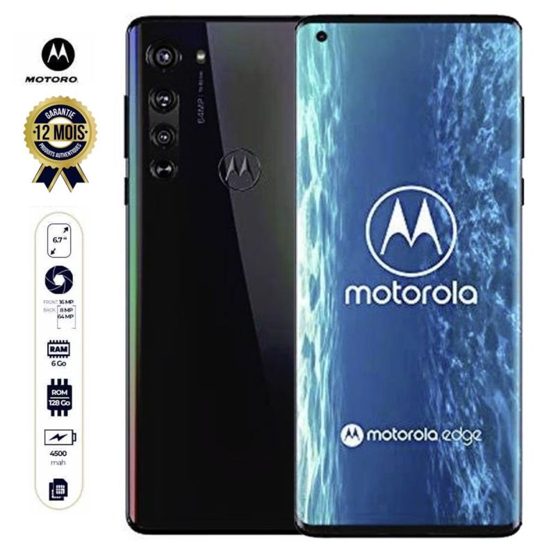 Motorola Edge - 5G - 6.7 pouces - 128Go/6Go Ram - 64+8+16MP ToF 3D 4K/25MP - 4500mAh - Garantie 12 Mois ( Livraison 2 - 5 jours )  |Glotelho. Cameroun