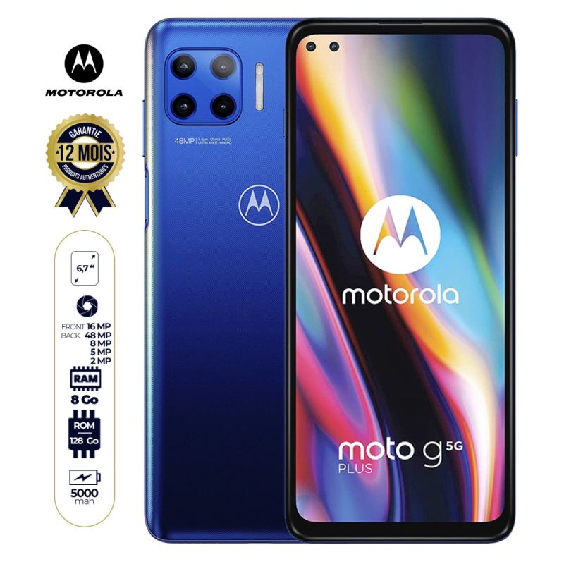 Motorola Moto G5 Plus - 5G - 6.7 pouces - 128Go/8Go Ram - 48+8+5+2MP 4k/16MP - 5000 mAh - Garantie 12mois ( Livraison 2 - 5 jours ) | Glotelho Cameroun
