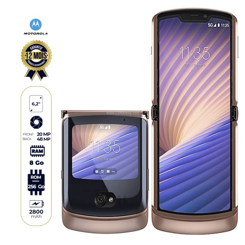 Motorola Razr 5G - Smartphone - 6.2 pouces - 256Go/8Go Ram - 48MP/20MP - Dual Sim - 2800mAh - Garantie 12 mois | Glotelho Cameroun