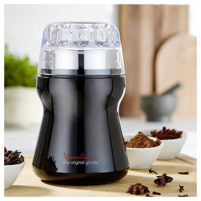 Moulin à Café et Épices Moulinex Original Grinder AR110830 180W, Bol & Lames Inox, socle noir. 