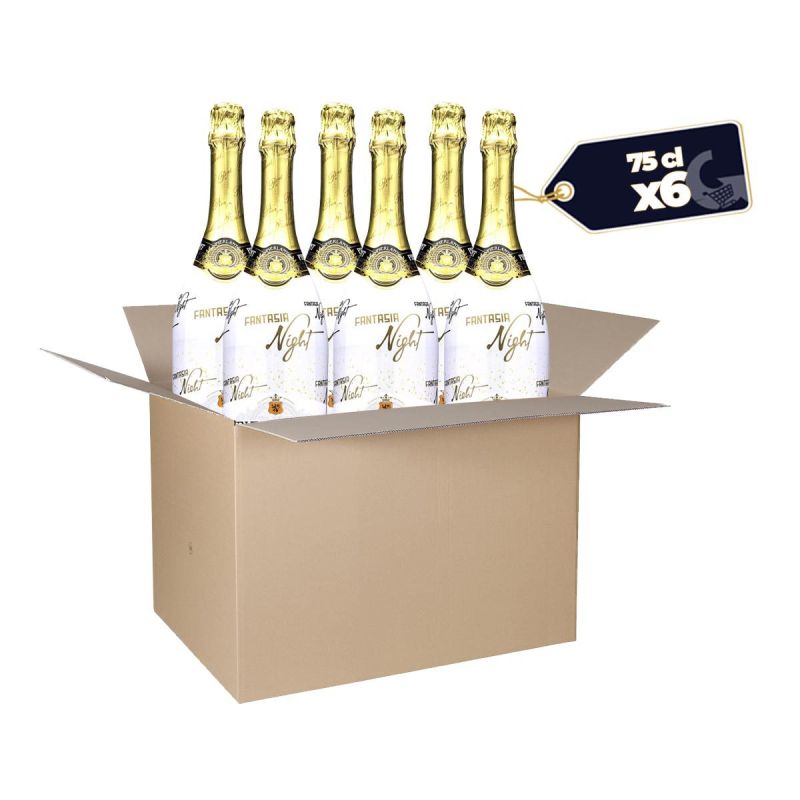 Carton de 6 Bouteilles de Vin Mousseux PIERLANT Fantasia Night Blanc de Blanc Demi-sec - 75cl| Glotelho Cameroun