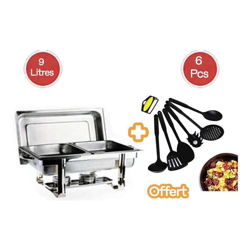 Marmite chauffante rectangulaire+ Pack de 6 louches en silicone Offert|Glotelho Cameroun